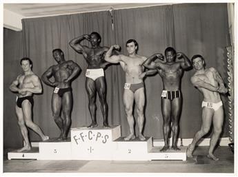 (BODYBUILDING) A bound volume with approximately 75 photographs from Studio Arax centering around the figure Odile Bennézon.